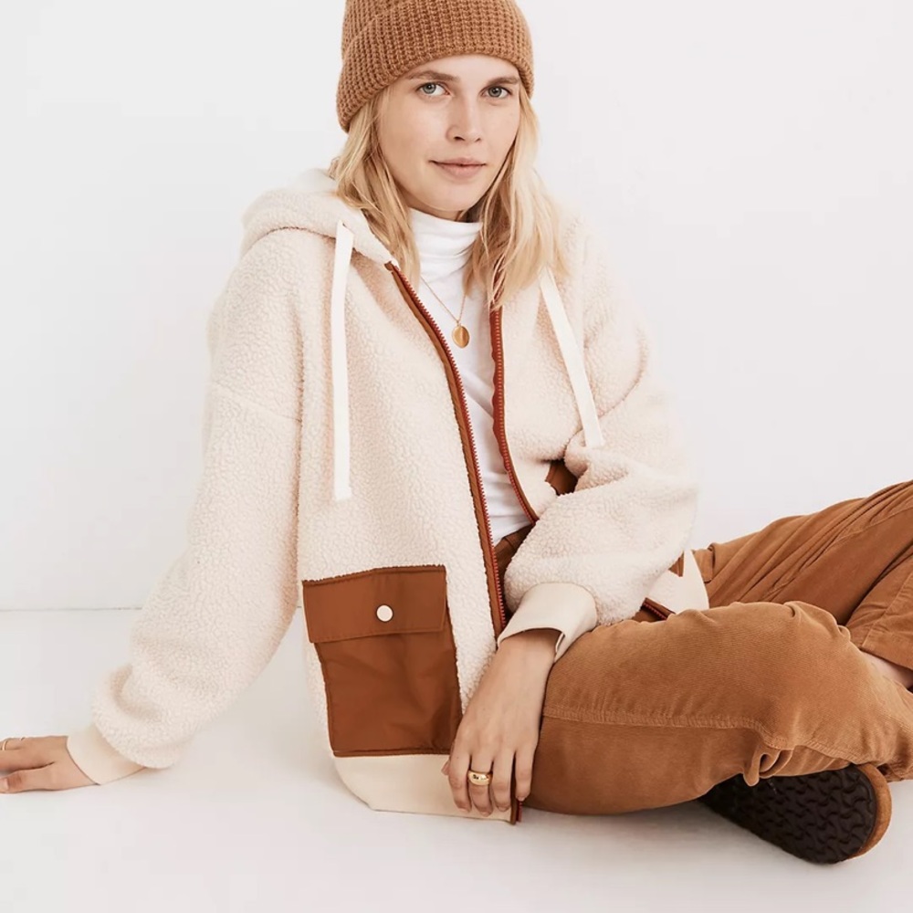 NWT | Madewell | reSourced Fleece Zip Up Hoodie
